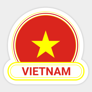 Vietnam Country Badge - Vietnam Flag Sticker